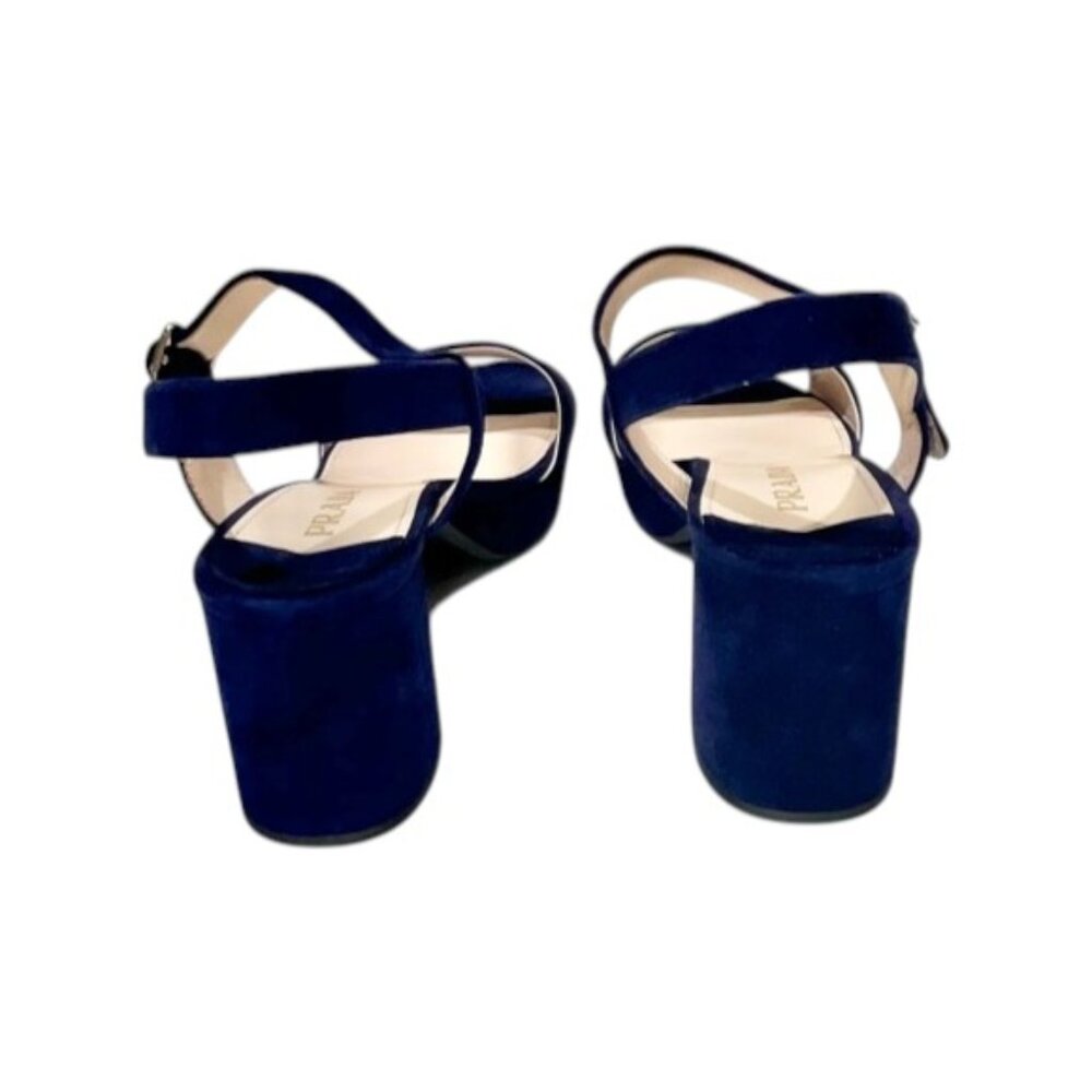 Prada NAVY Suede Platform Sandals NEW with COA - Picture 6 of 17